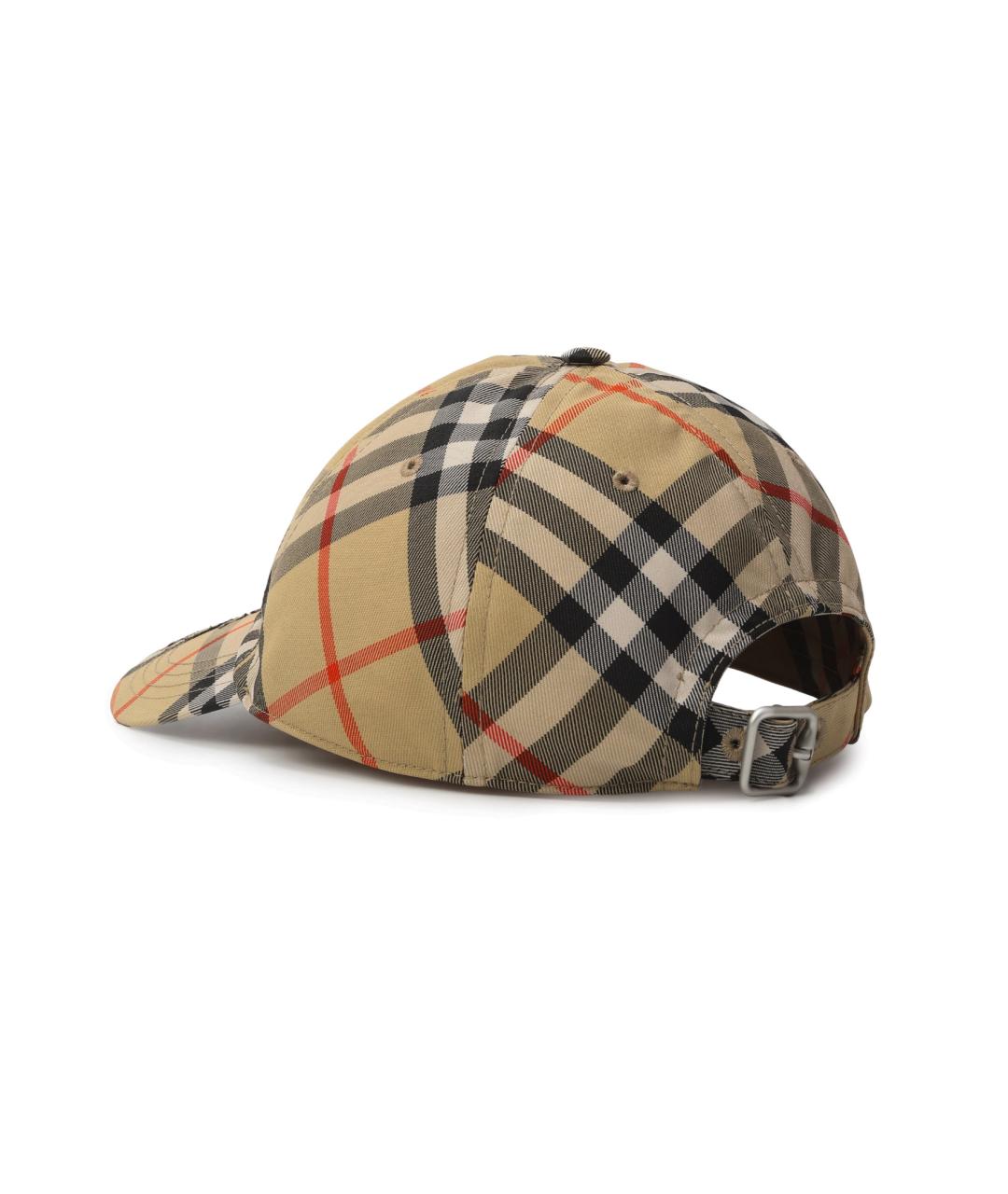 BURBERRY Бежевая синтетическая кепка/бейсболка, фото 3