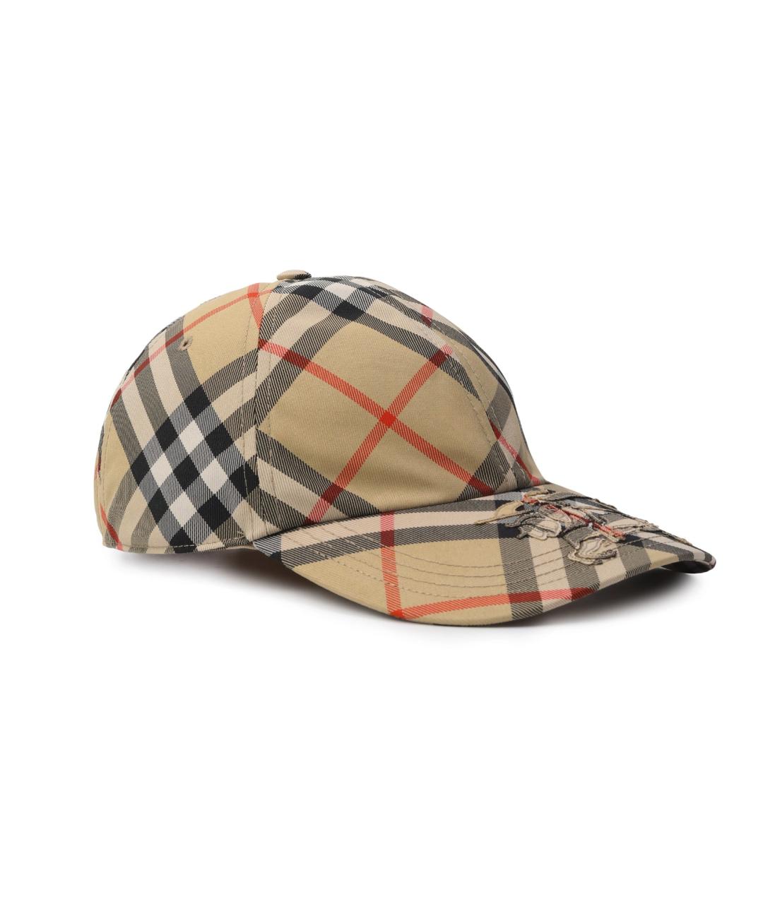 BURBERRY Бежевая синтетическая кепка/бейсболка, фото 6