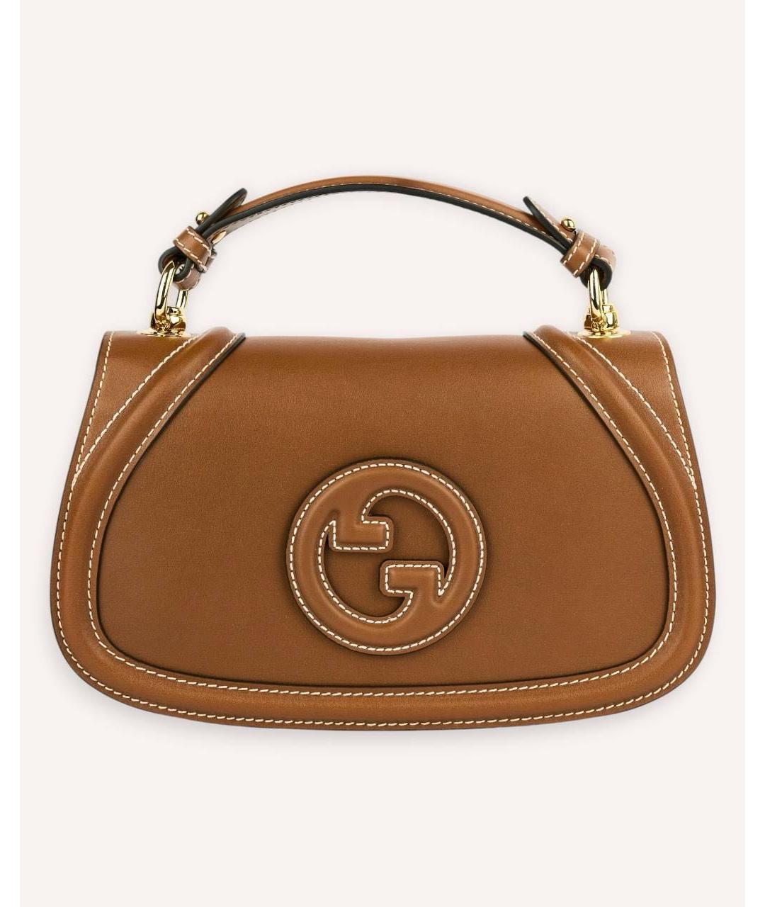 GUCCI Коричневая кожаная сумка через плечо, фото 7