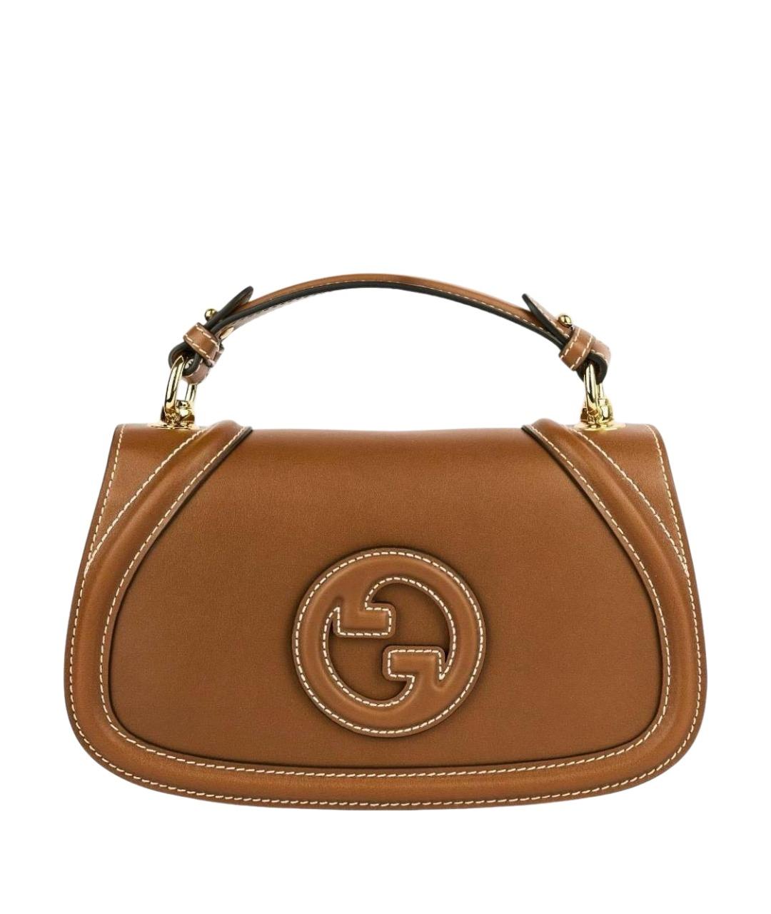 GUCCI Коричневая кожаная сумка через плечо, фото 1