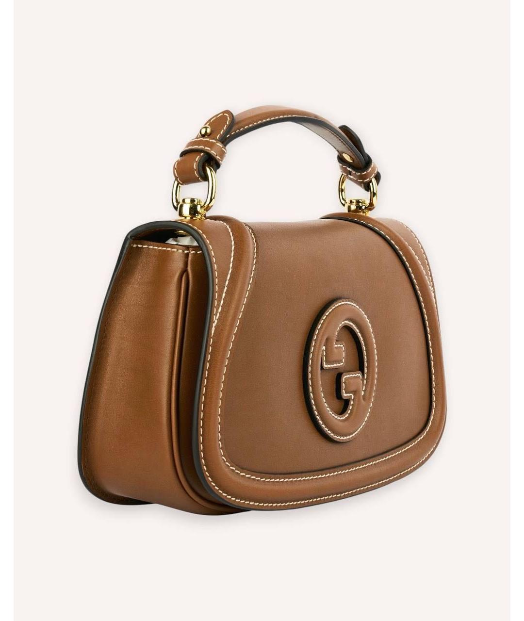 GUCCI Коричневая кожаная сумка через плечо, фото 2