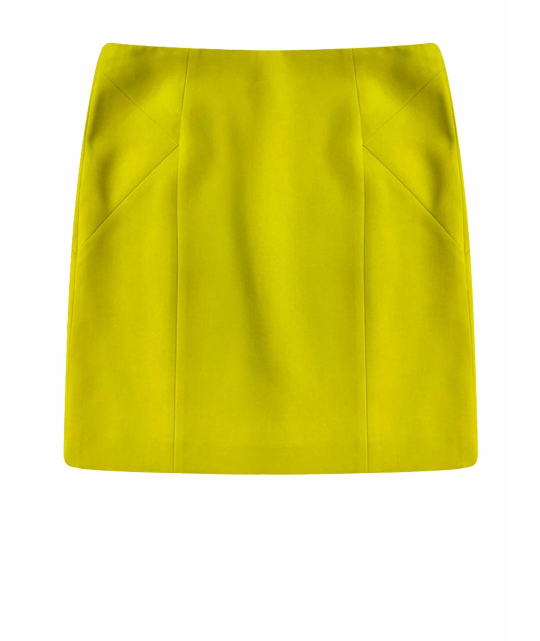 HUGO BOSS Горчичная вискозная юбка мини, фото 1