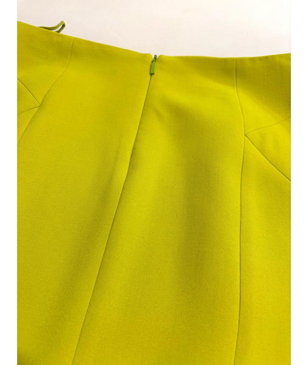 HUGO BOSS Горчичная вискозная юбка мини, фото 5
