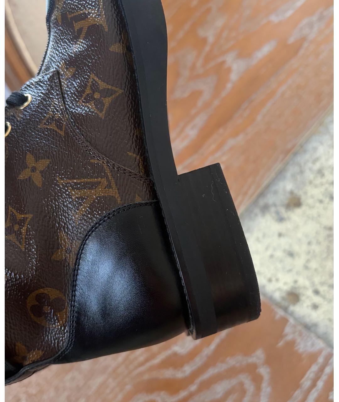 LOUIS VUITTON Коричневые кожаные ботинки, фото 7