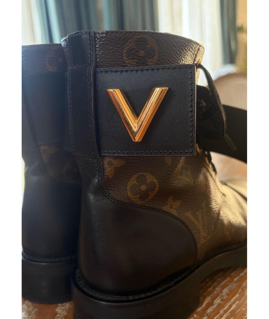 LOUIS VUITTON Коричневые кожаные ботинки, фото 8