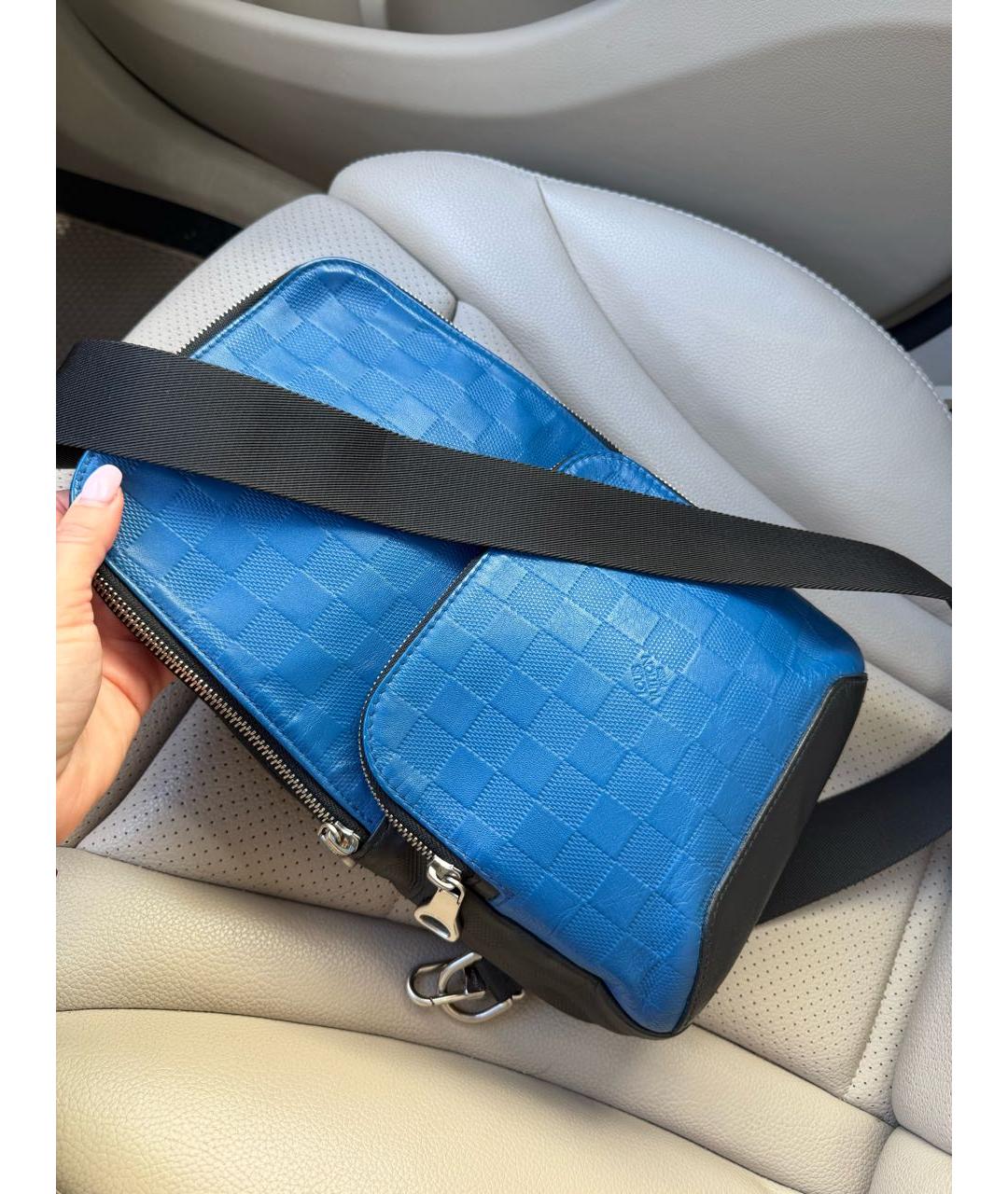 LOUIS VUITTON Синяя кожаная сумка на плечо, фото 7