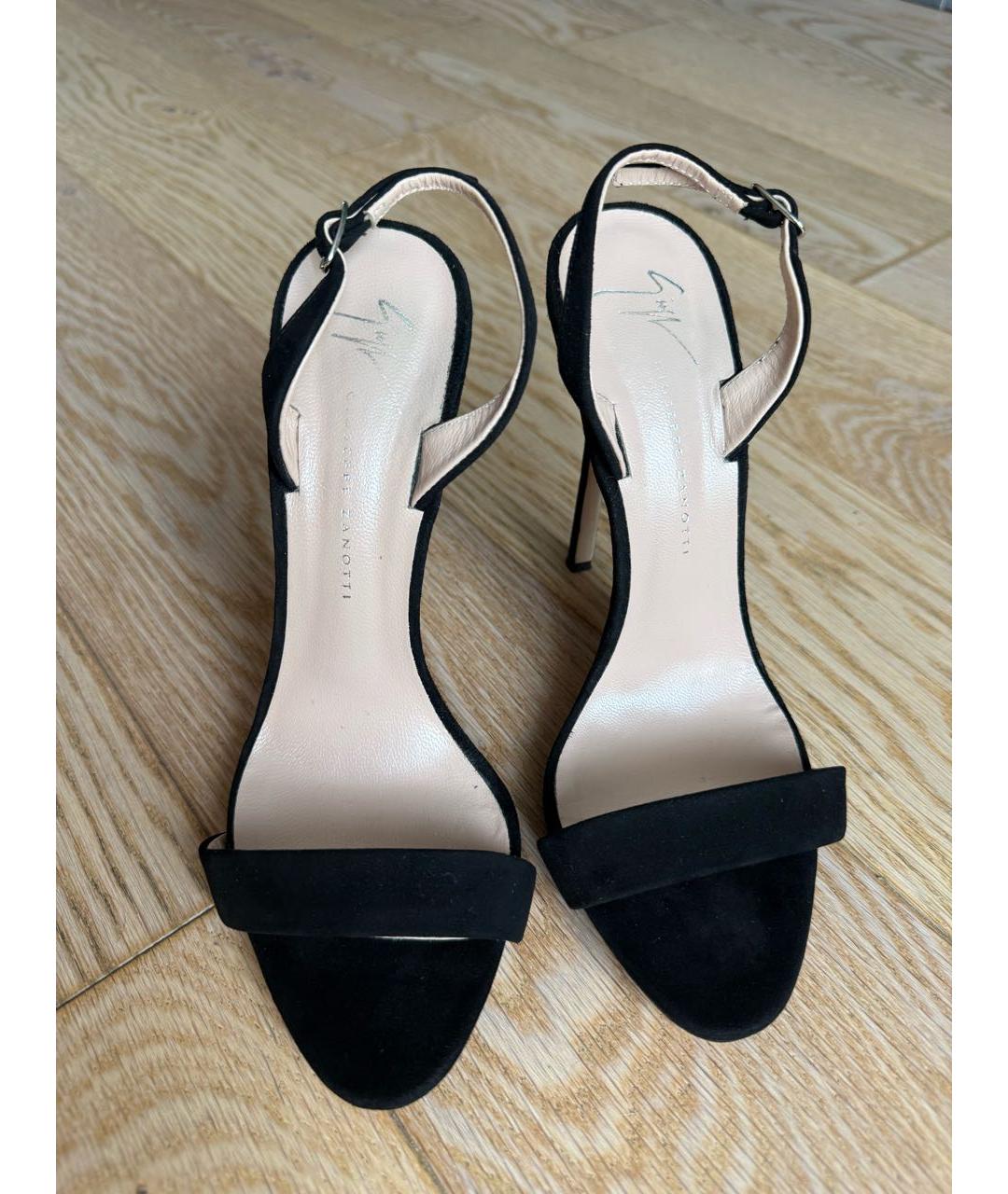 GIUSEPPE ZANOTTI DESIGN Черные замшевые босоножки, фото 2