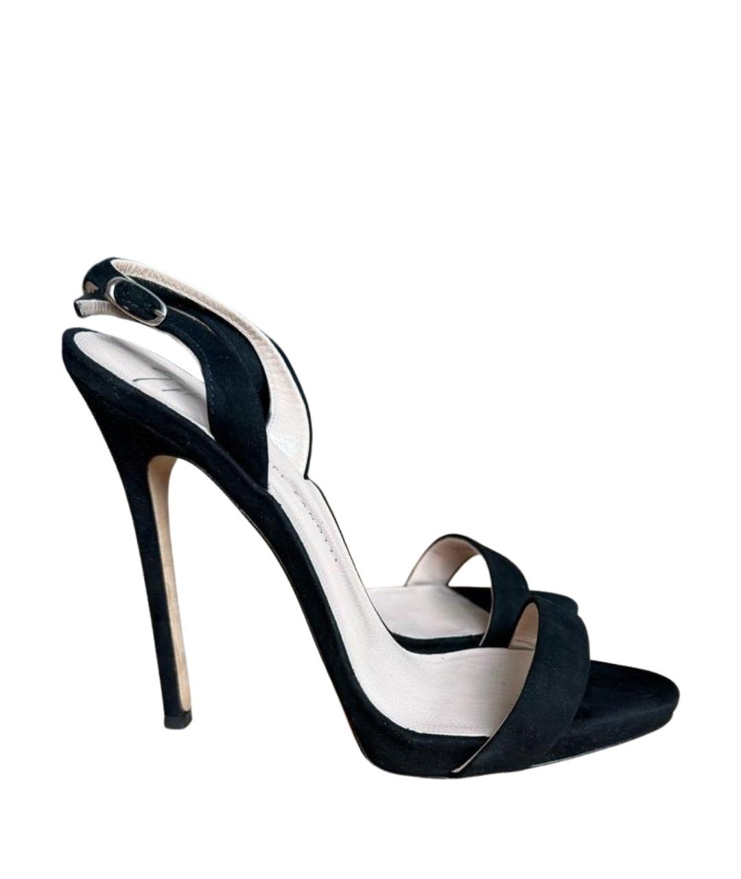 GIUSEPPE ZANOTTI DESIGN Черные замшевые босоножки, фото 1