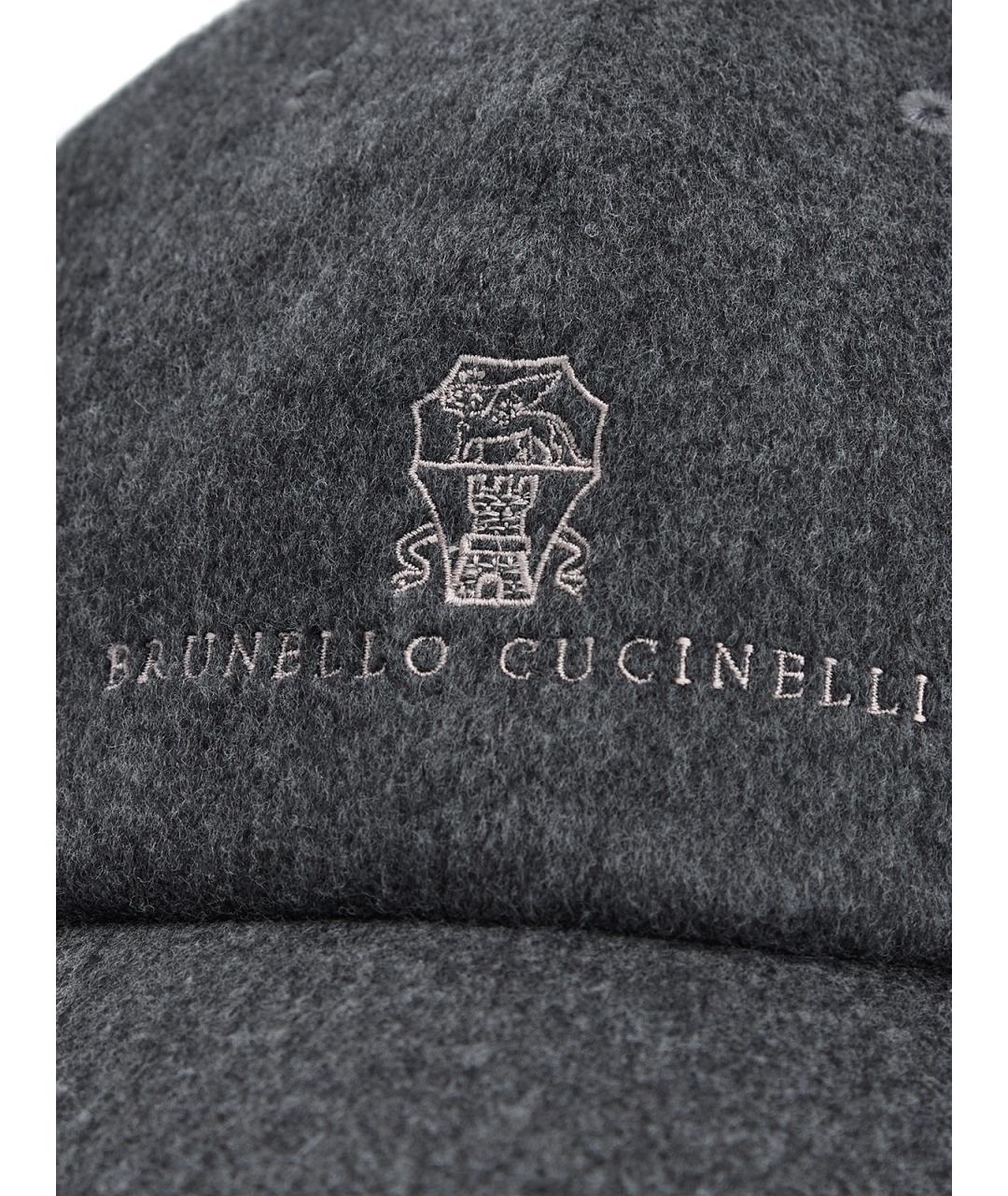 BRUNELLO CUCINELLI Серая шерстяная кепка/бейсболка, фото 4