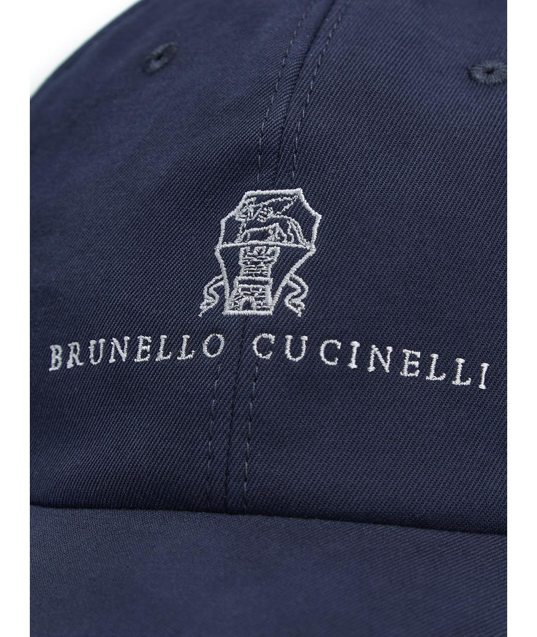 BRUNELLO CUCINELLI Темно-синяя хлопковая кепка/бейсболка, фото 4
