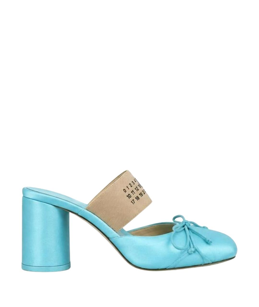 MM6 MAISON MARGIELA Голубые текстильные мюли, фото 1