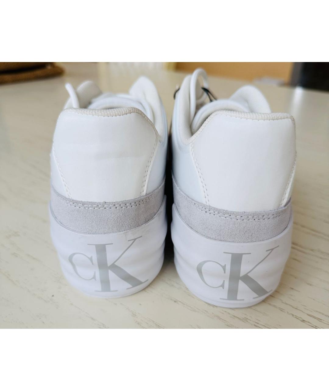CALVIN KLEIN Белые кожаные кроссовки, фото 4