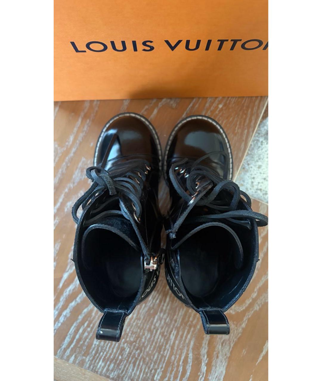 LOUIS VUITTON Черные кожаные ботильоны, фото 3