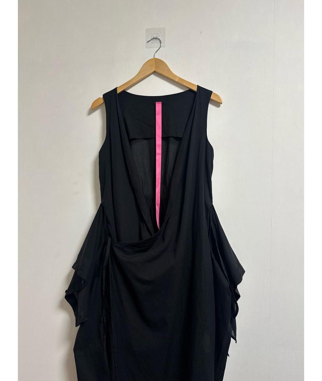 YOHJI YAMAMOTO Черное хлопковое повседневное платье, фото 6