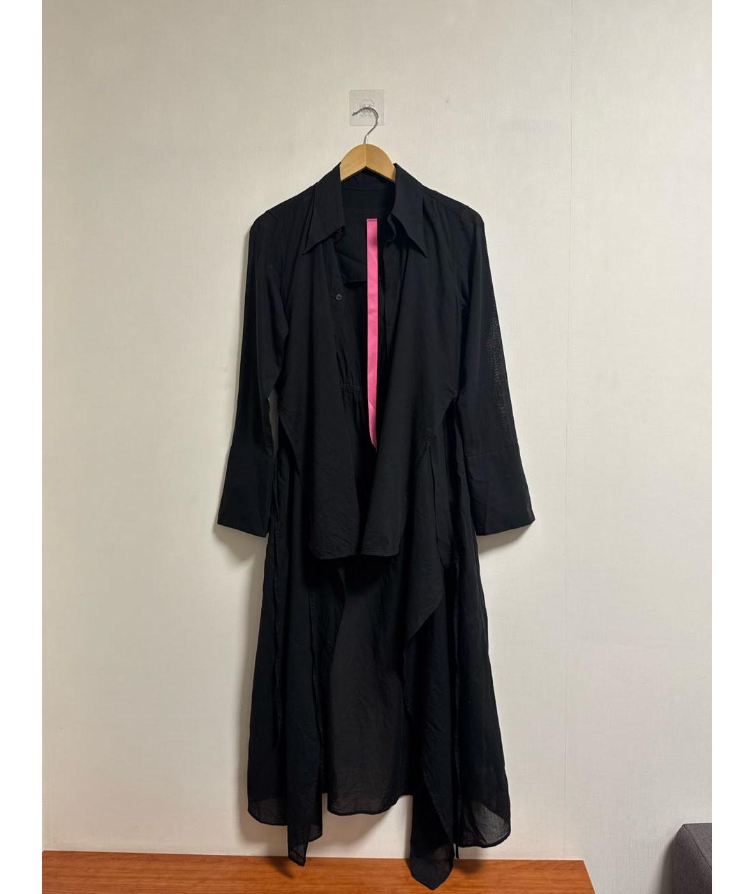 YOHJI YAMAMOTO Черное хлопковое повседневное платье, фото 9