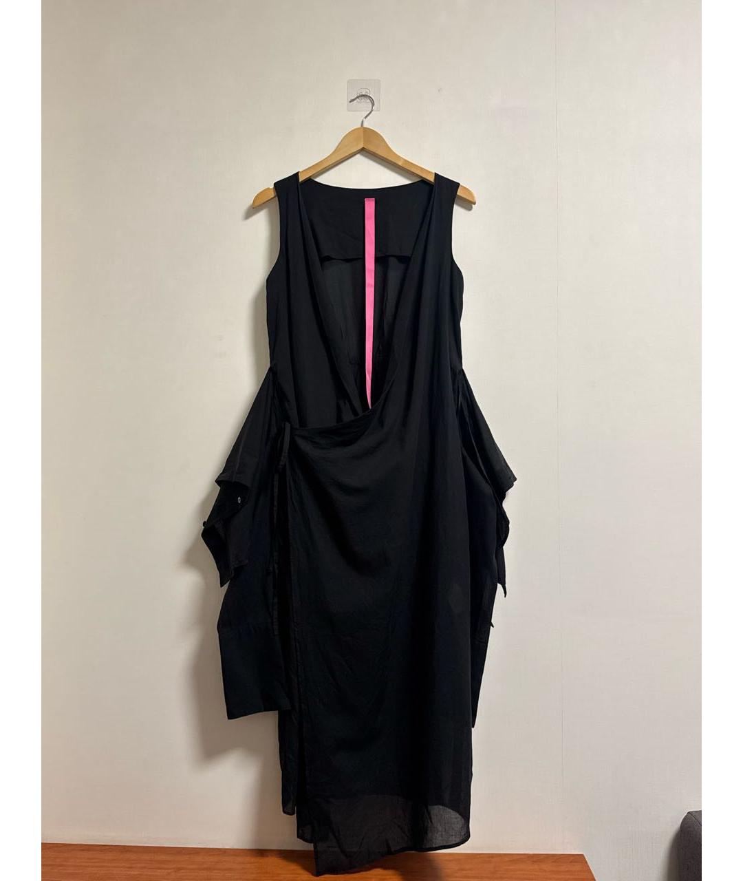 YOHJI YAMAMOTO Черное хлопковое повседневное платье, фото 3