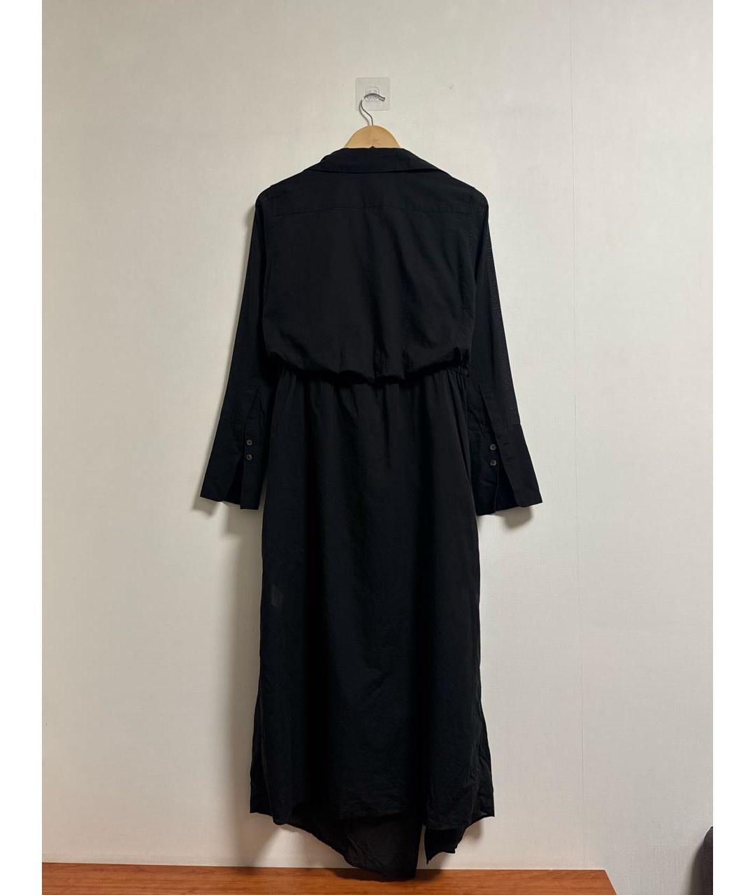 YOHJI YAMAMOTO Черное хлопковое повседневное платье, фото 4
