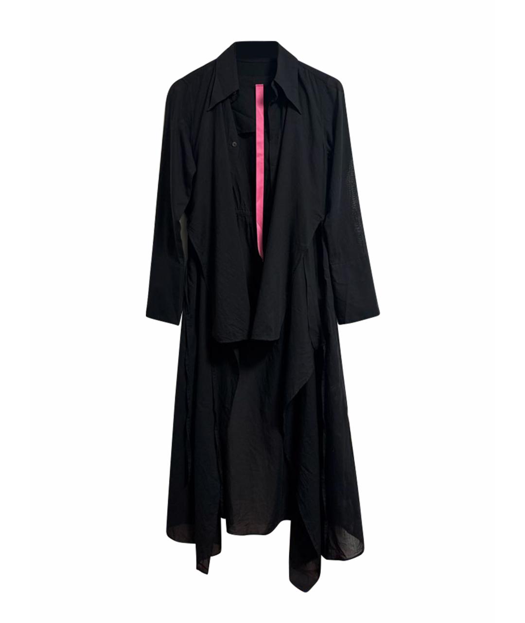 YOHJI YAMAMOTO Черное хлопковое повседневное платье, фото 1