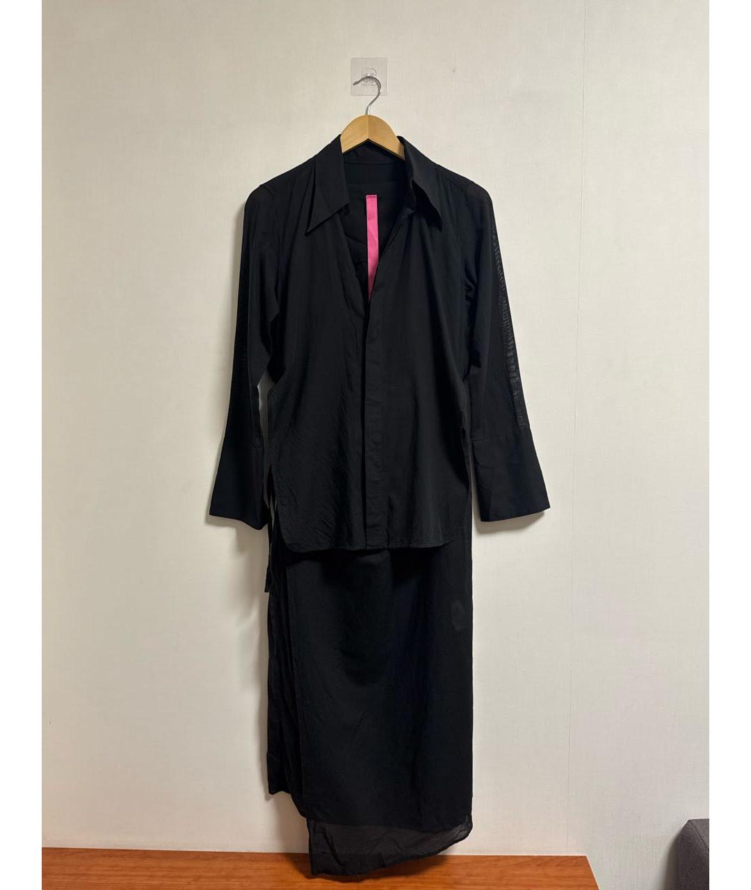 YOHJI YAMAMOTO Черное хлопковое повседневное платье, фото 2