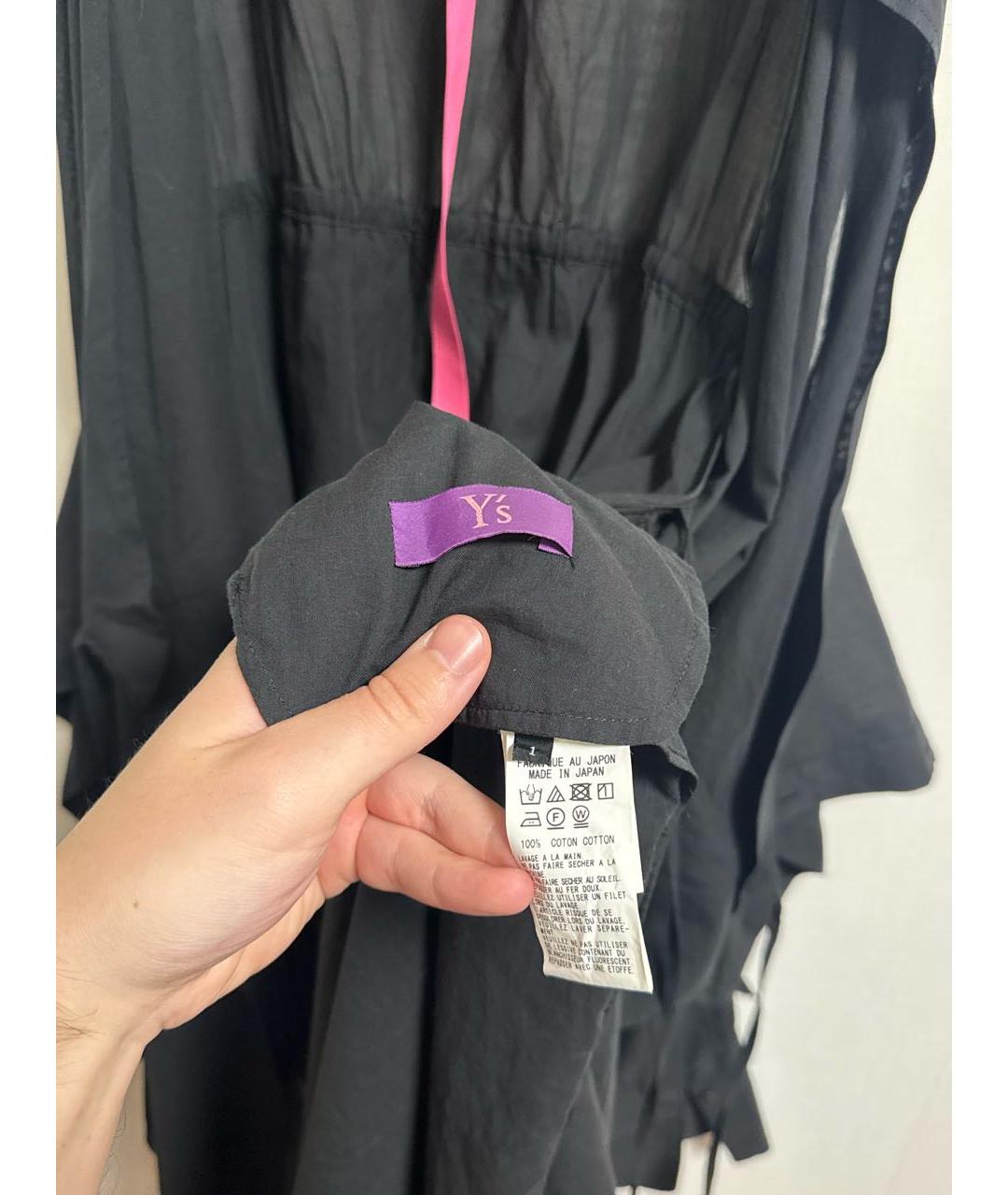 YOHJI YAMAMOTO Черное хлопковое повседневное платье, фото 8