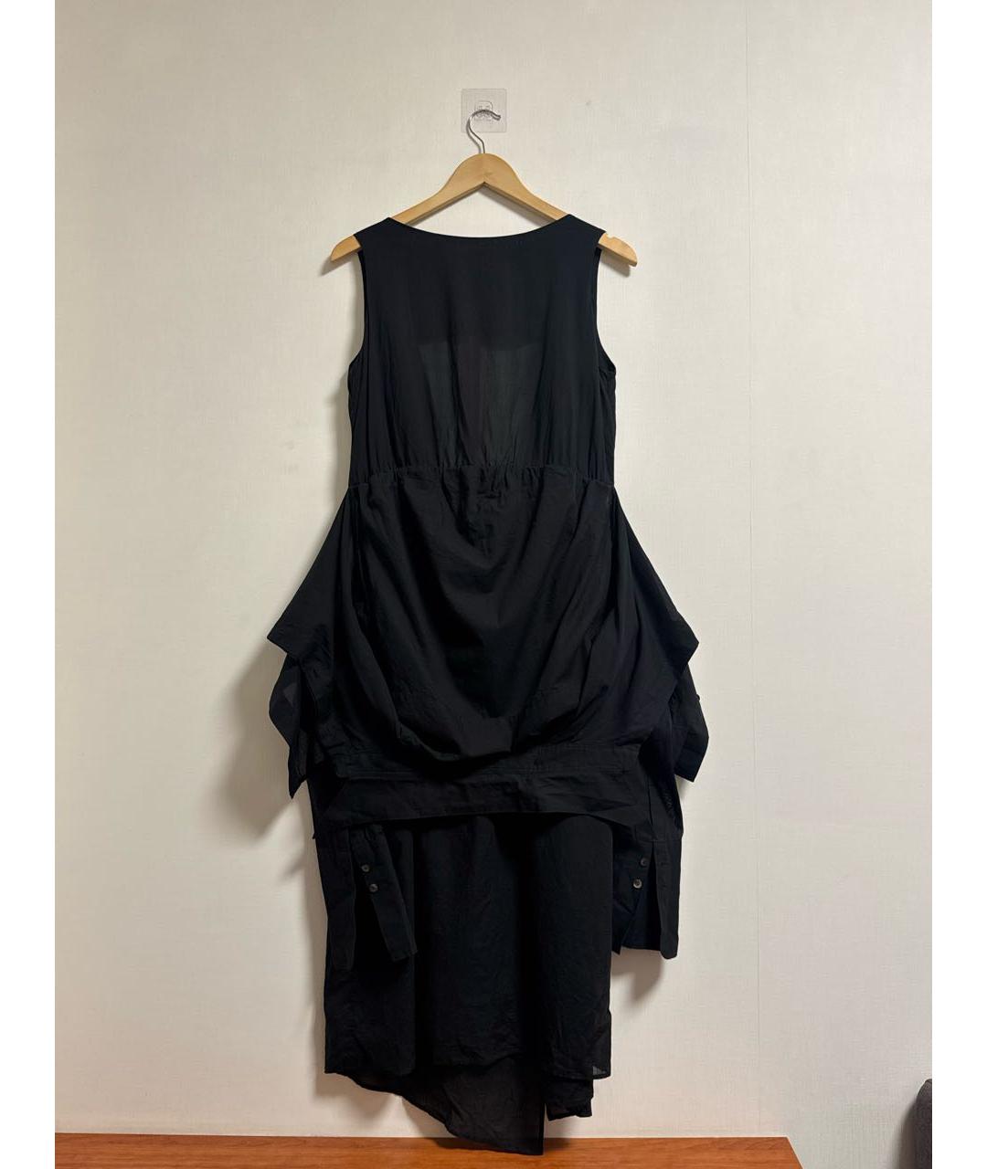 YOHJI YAMAMOTO Черное хлопковое повседневное платье, фото 5