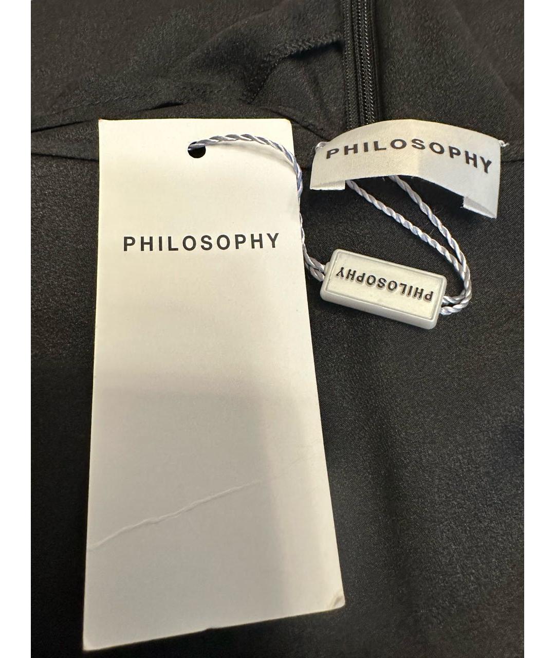PHILOSOPHY Черное полиэстеровое повседневное платье, фото 3