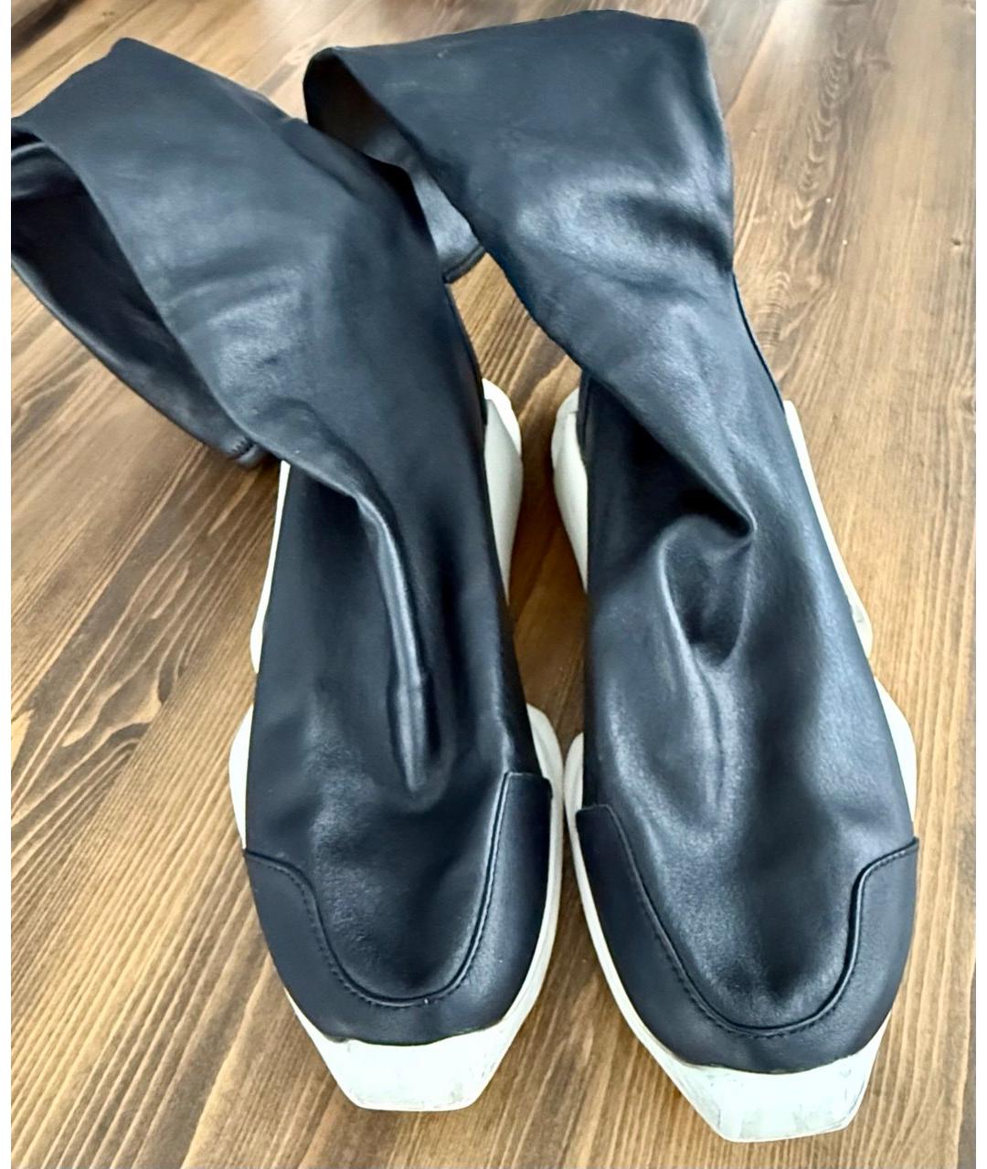 RICK OWENS Черные кожаные сапоги, фото 4