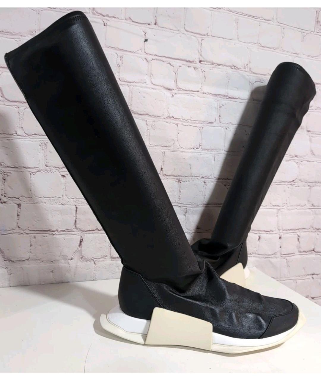 RICK OWENS Черные кожаные сапоги, фото 2
