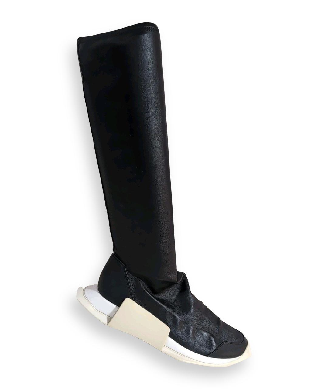 RICK OWENS Черные кожаные сапоги, фото 9