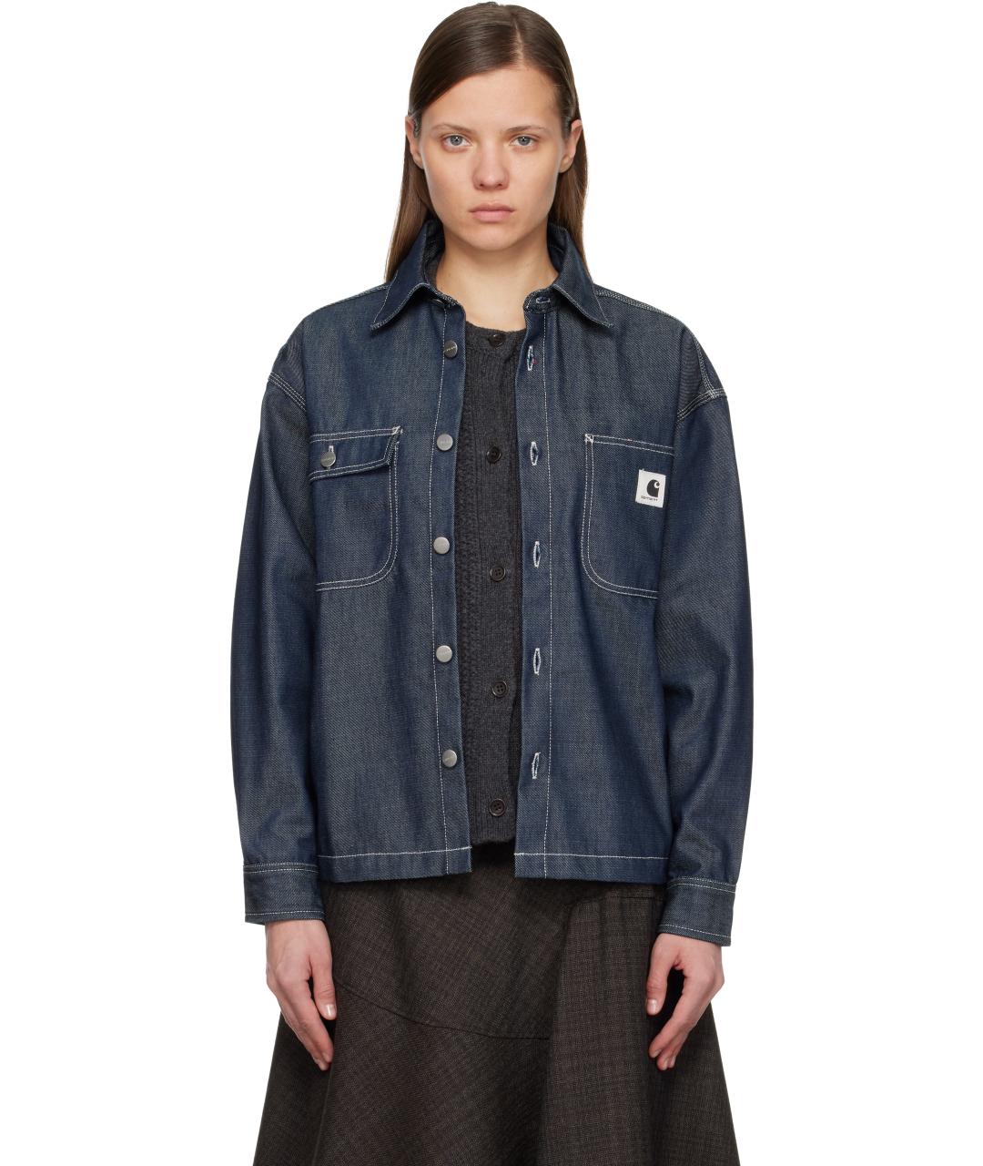 CARHARTT WIP Темно-синяя деним куртка, фото 7
