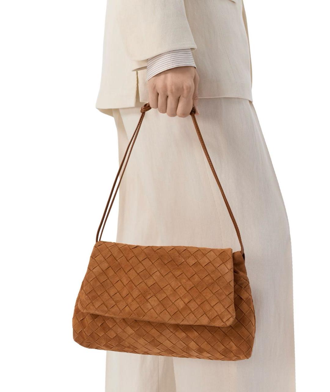 BOTTEGA VENETA Коричневая замшевая сумка через плечо, фото 5