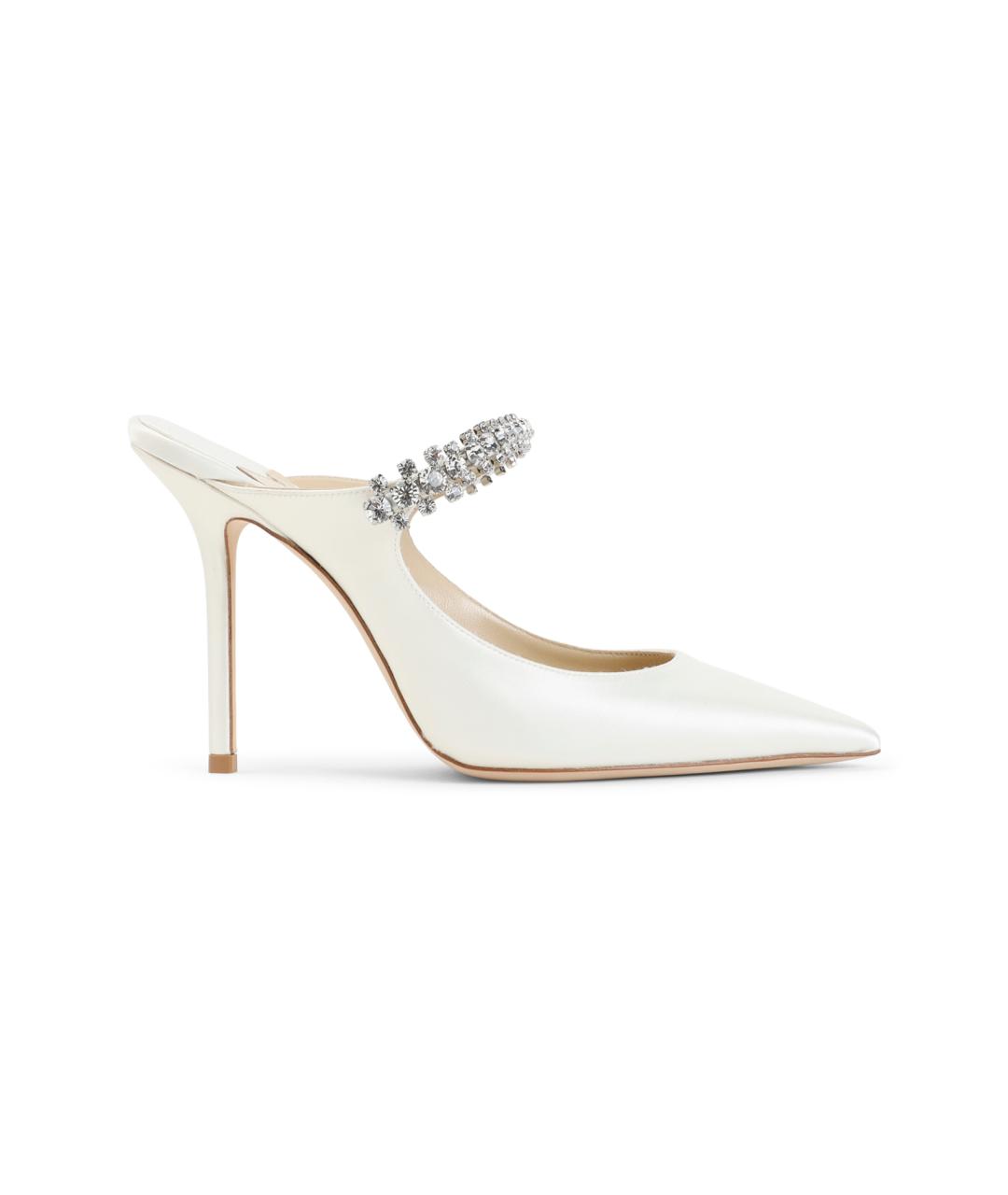 JIMMY CHOO Белые кожаные мюли, фото 7