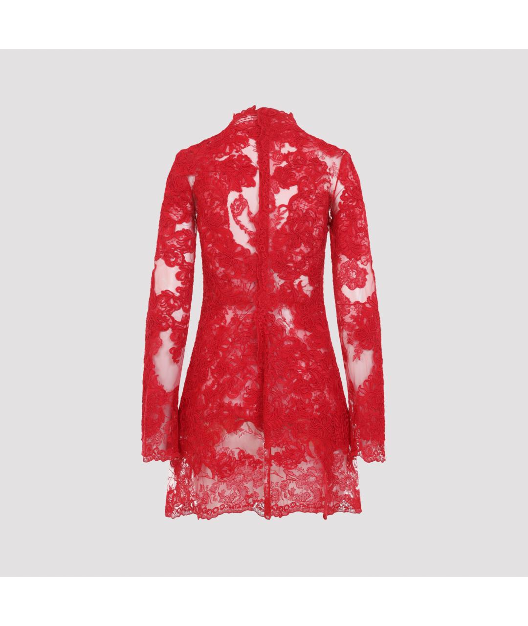 ERMANNO SCERVINO Красное кружевное коктейльное платье, фото 2