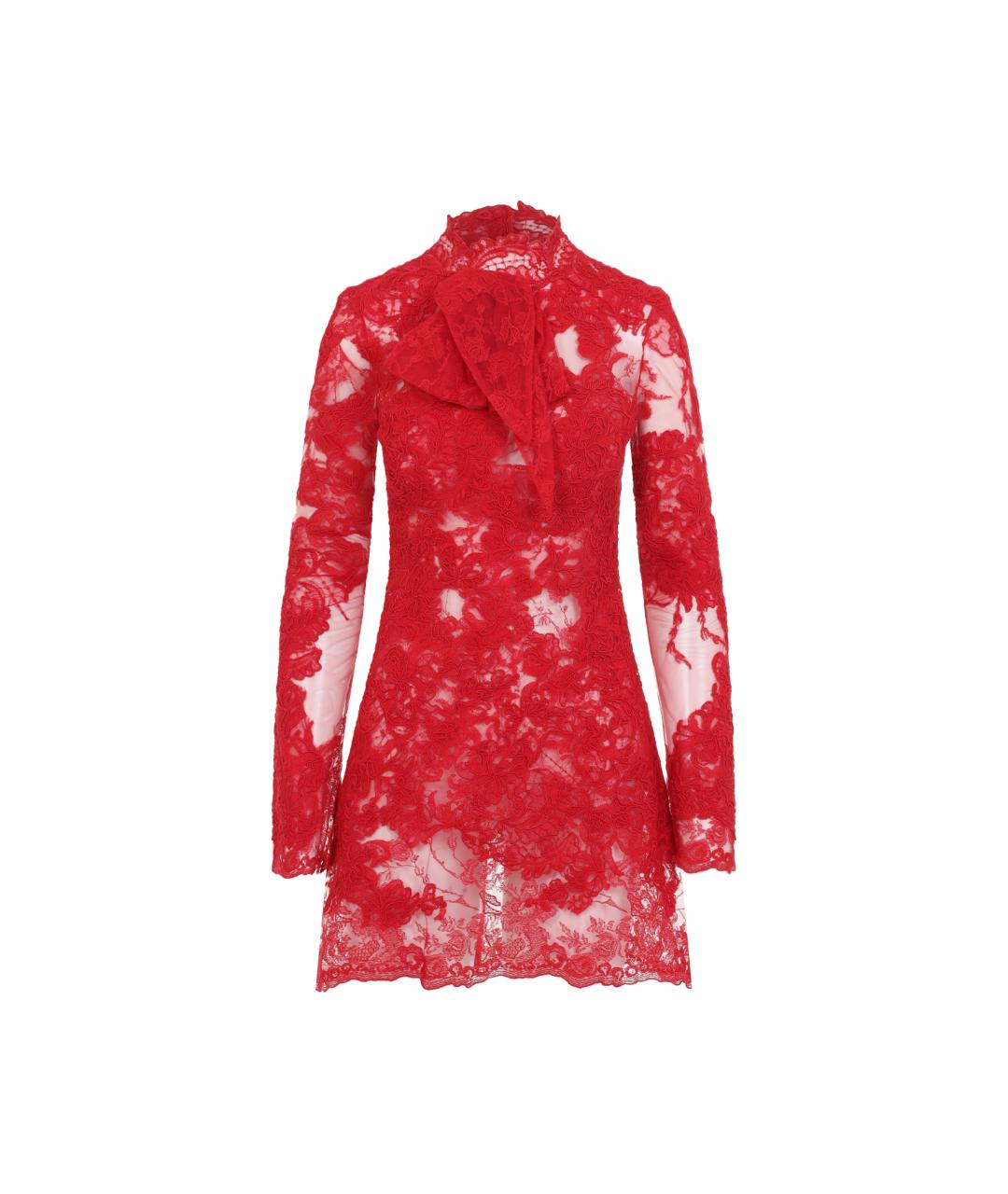 ERMANNO SCERVINO Красное кружевное коктейльное платье, фото 5