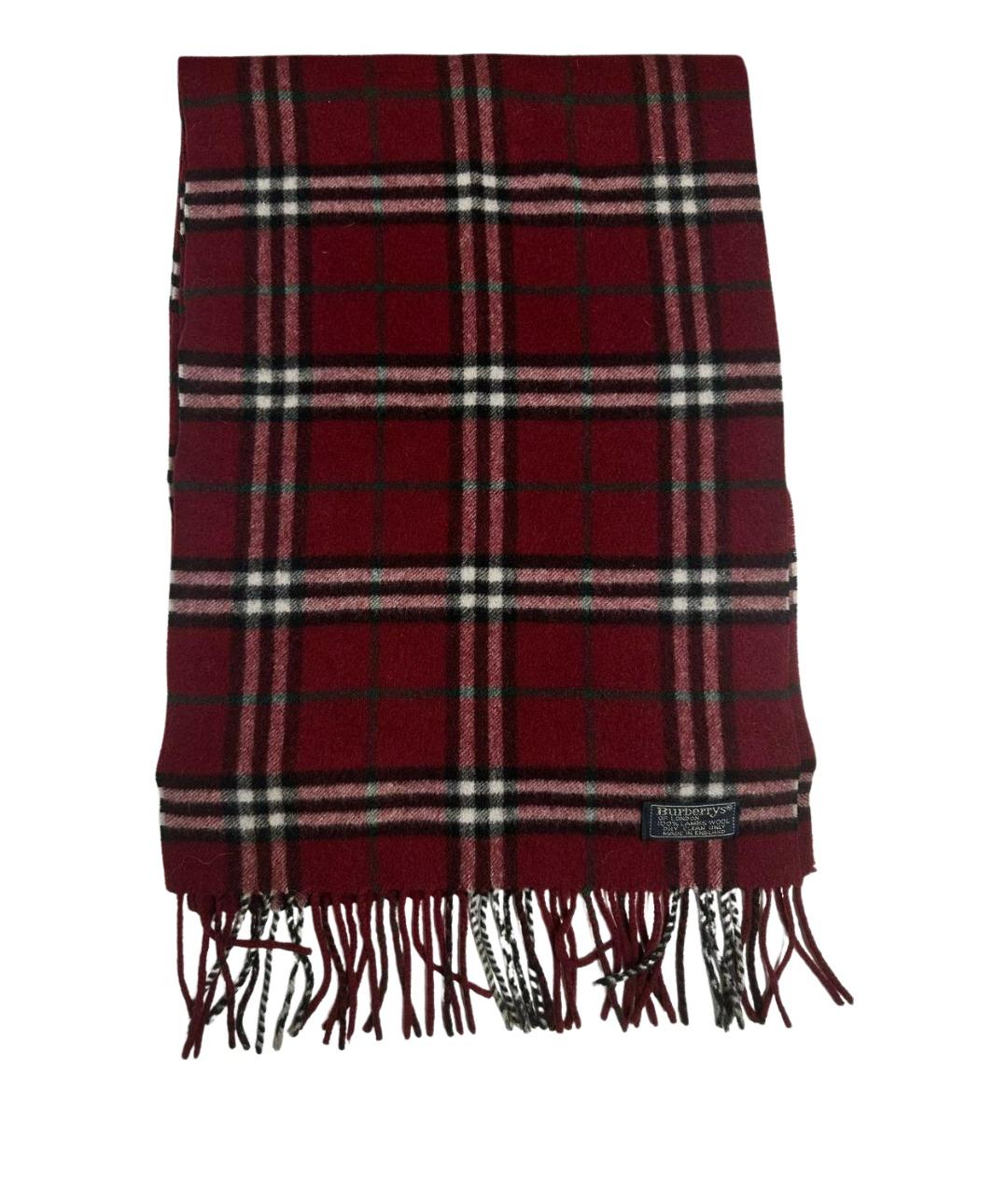 BURBERRY Красный шерстяной шарф, фото 1