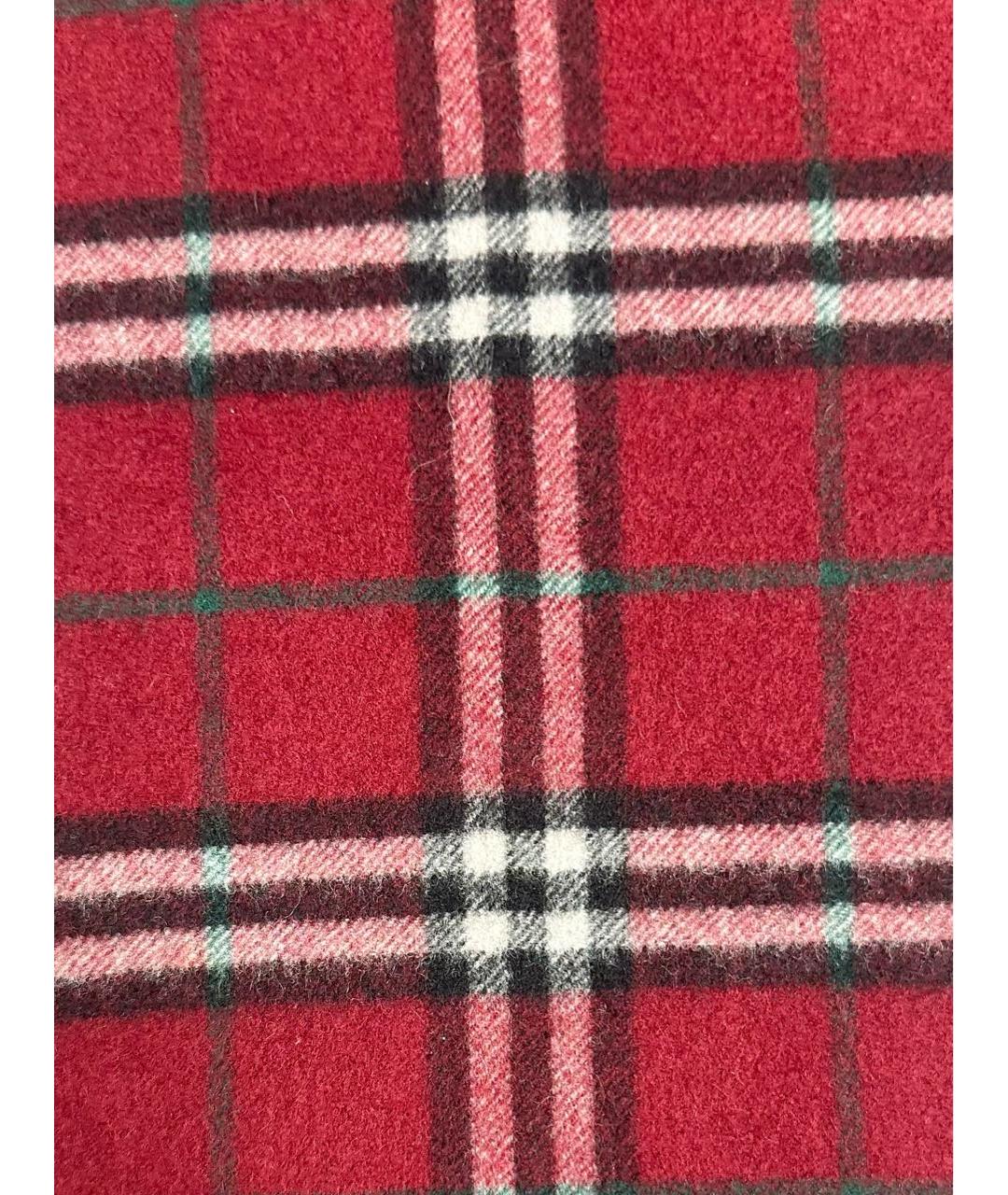 BURBERRY Красный шерстяной шарф, фото 2