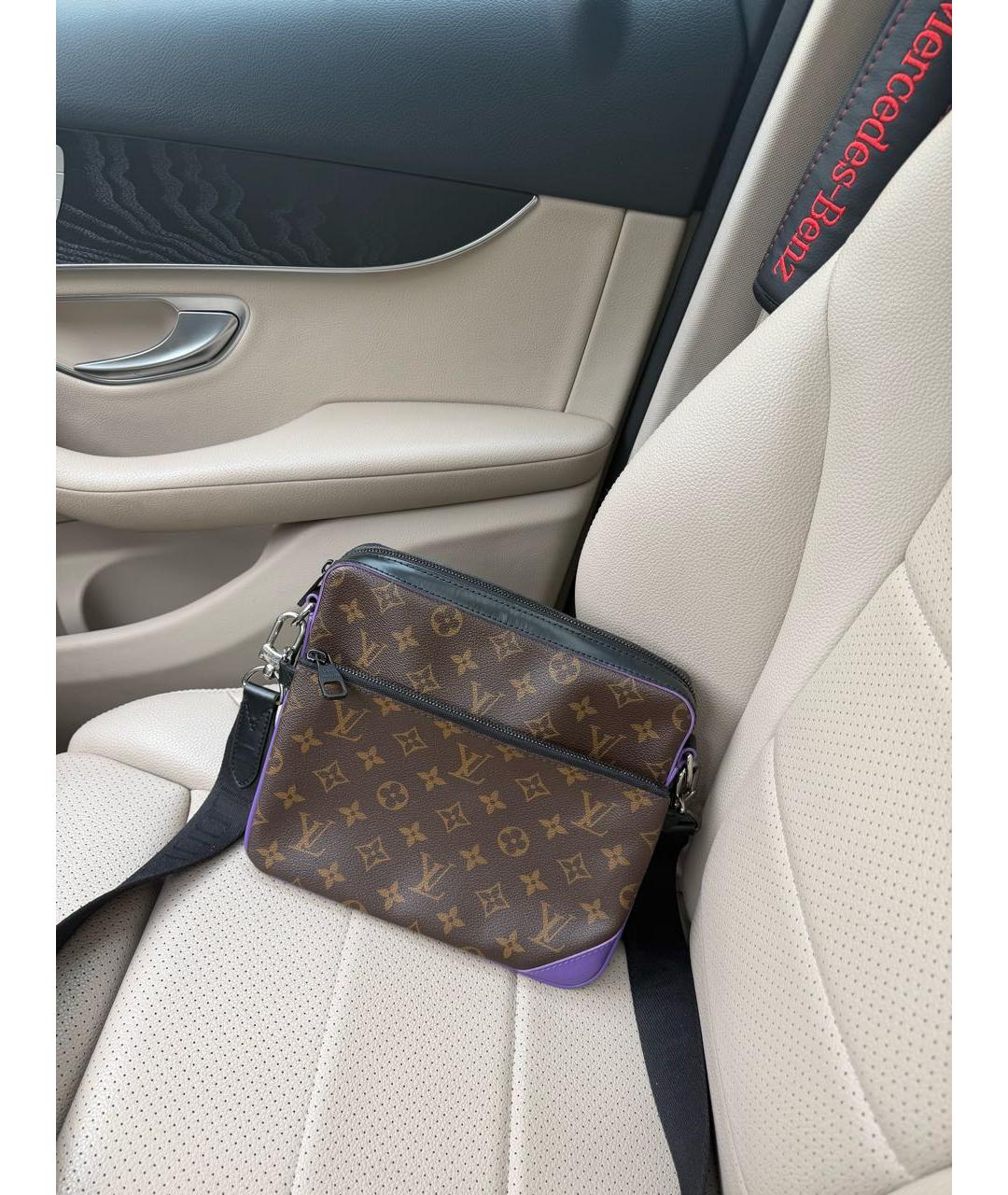 LOUIS VUITTON Коричневая кожаная сумка на плечо, фото 3