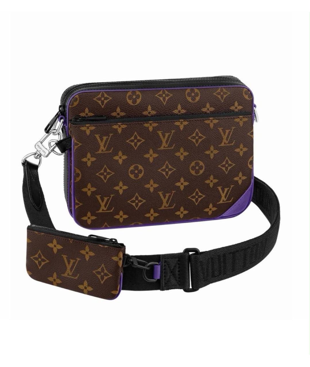 LOUIS VUITTON Коричневая кожаная сумка на плечо, фото 1