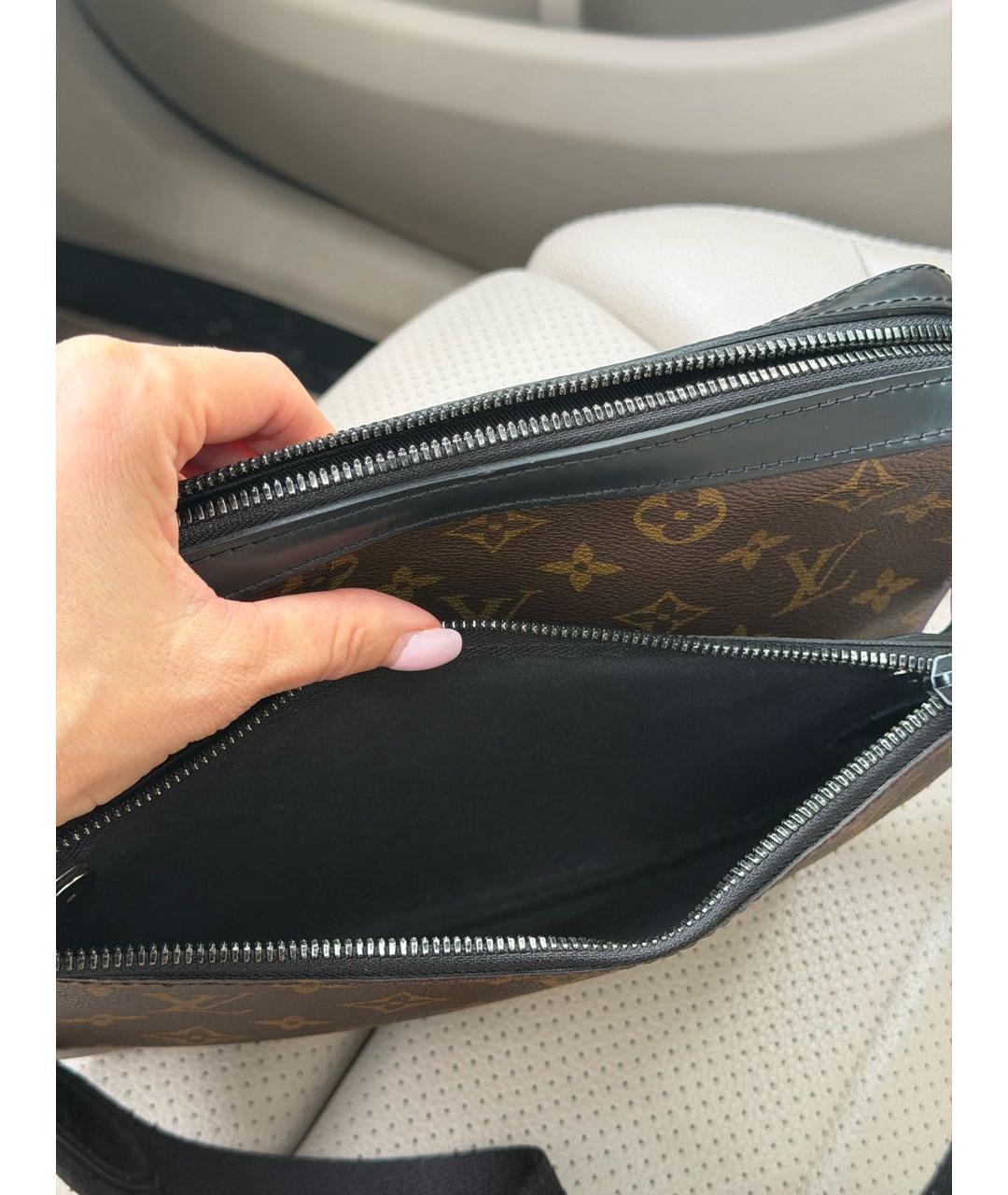 LOUIS VUITTON Коричневая кожаная сумка на плечо, фото 6