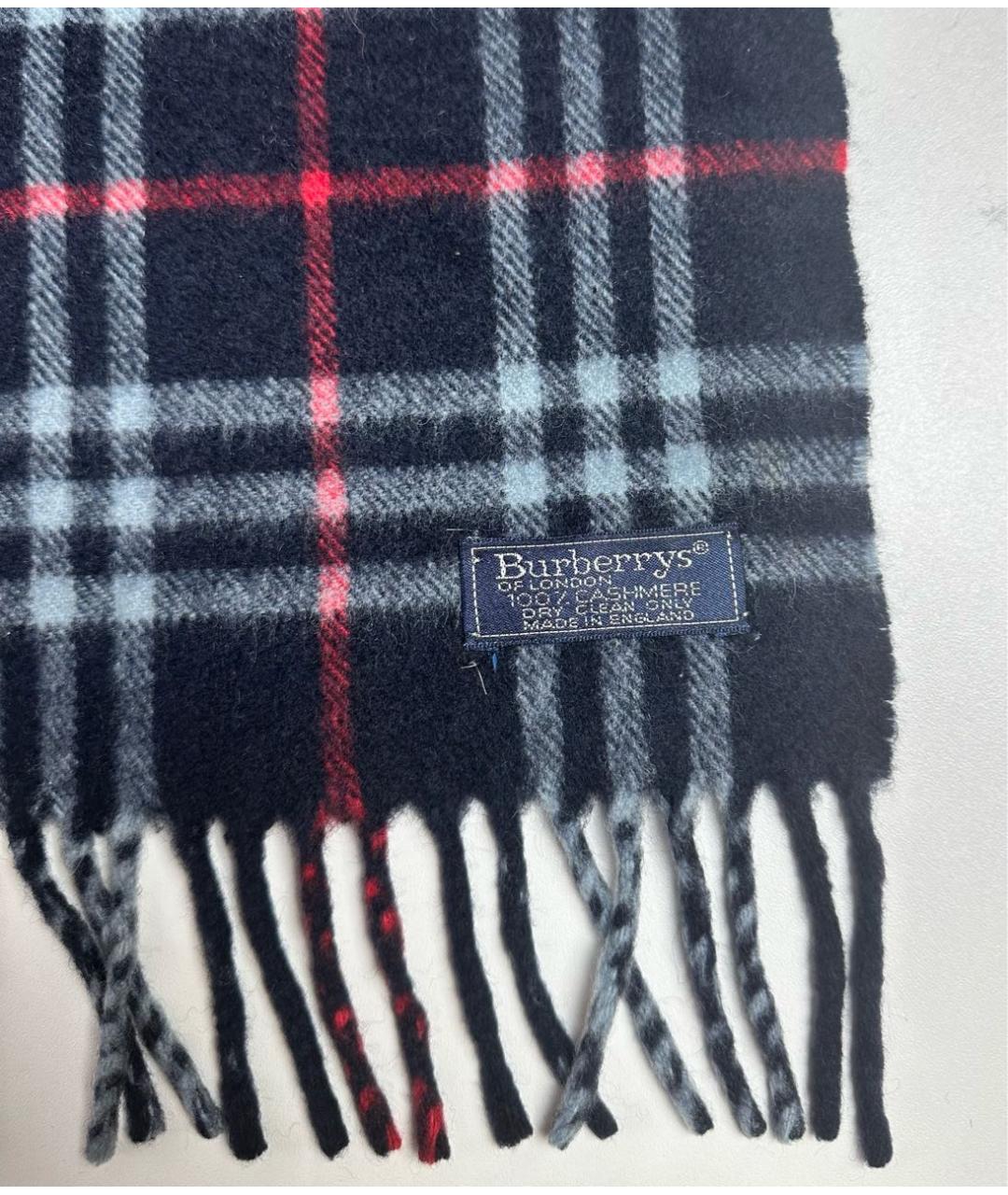 BURBERRY Темно-синий кашемировый шарф, фото 3