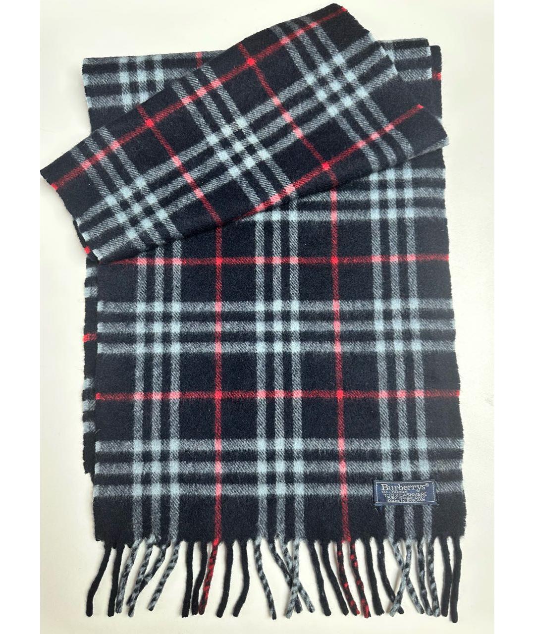 BURBERRY Темно-синий кашемировый шарф, фото 4
