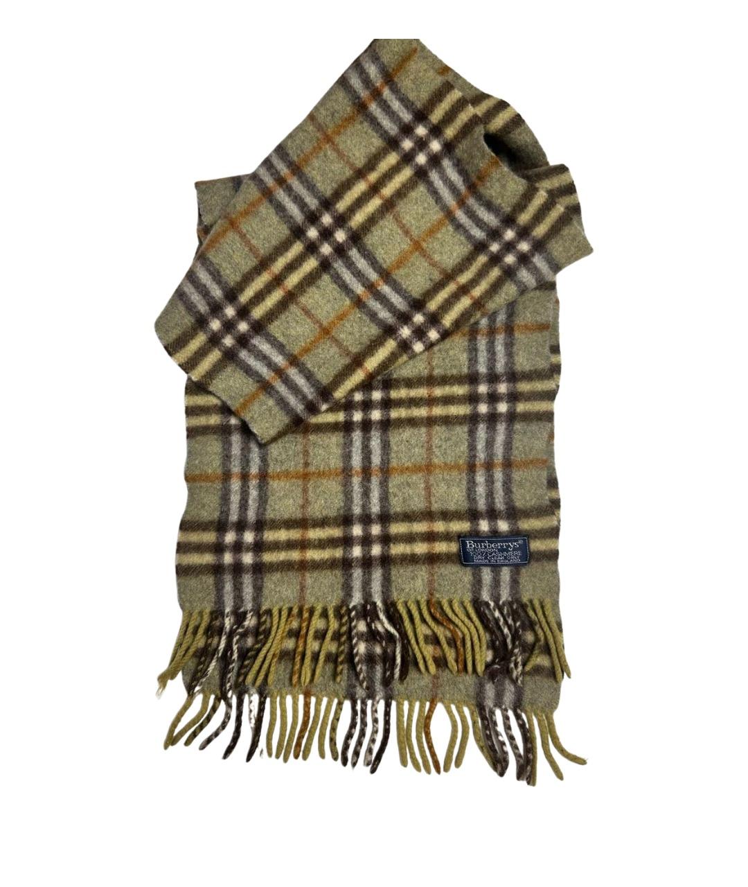 BURBERRY Зеленый кашемировый шарф, фото 1