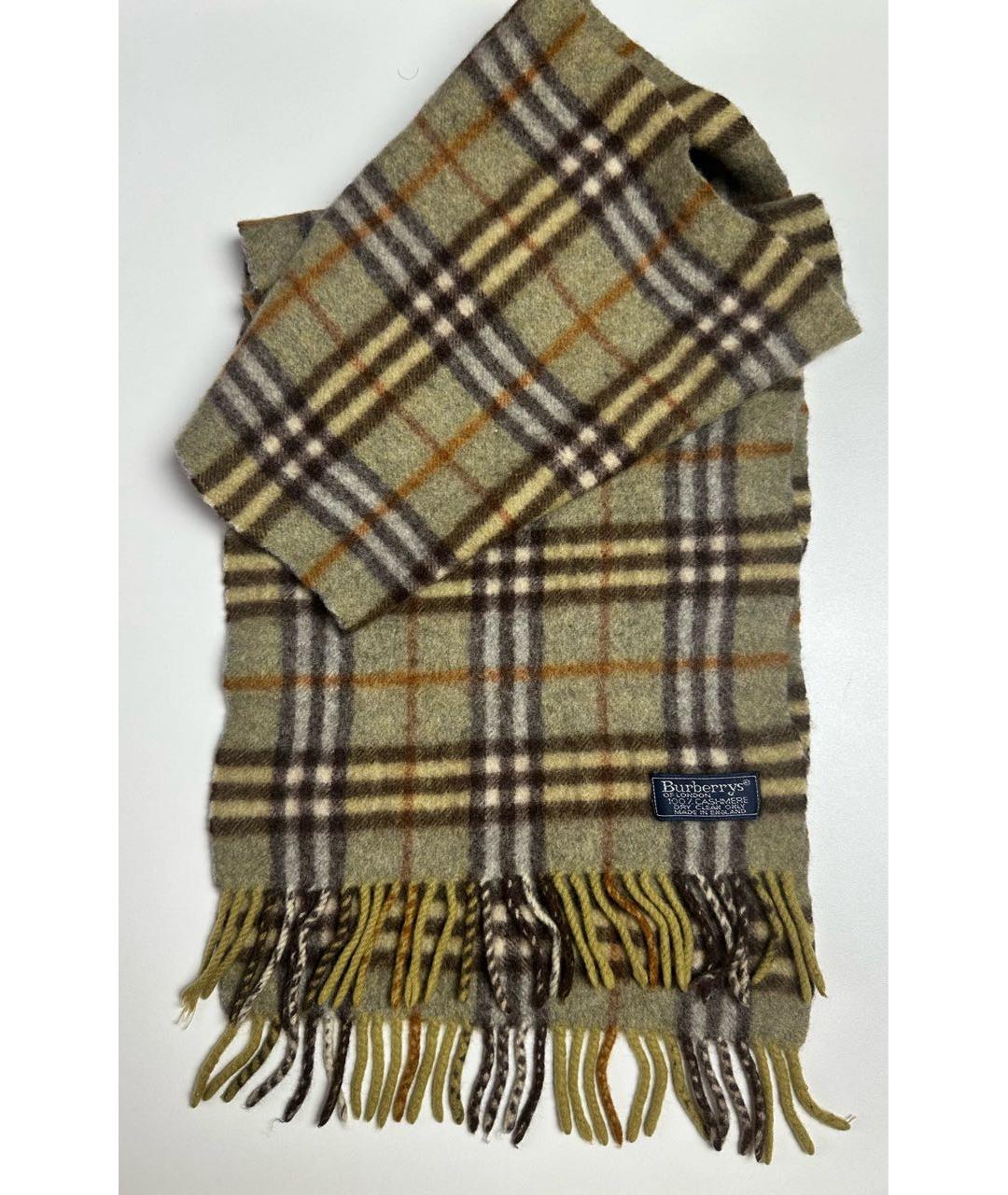 BURBERRY Зеленый кашемировый шарф, фото 4