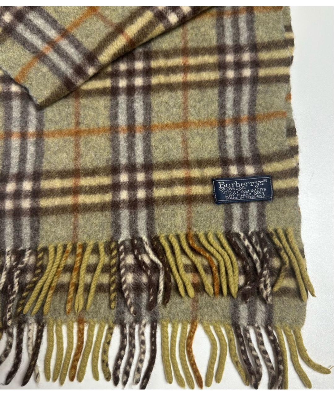 BURBERRY Зеленый кашемировый шарф, фото 3