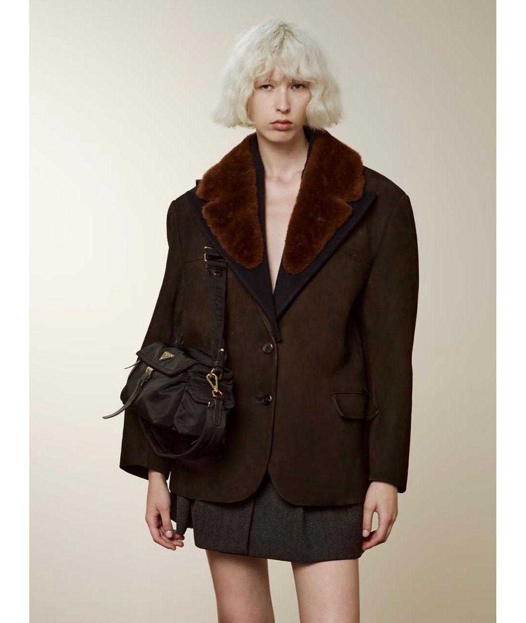 PRADA Коричневая кожаная сумка через плечо, фото 6