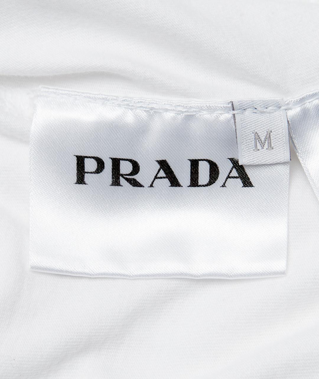 PRADA Белая хлопковая футболка, фото 7