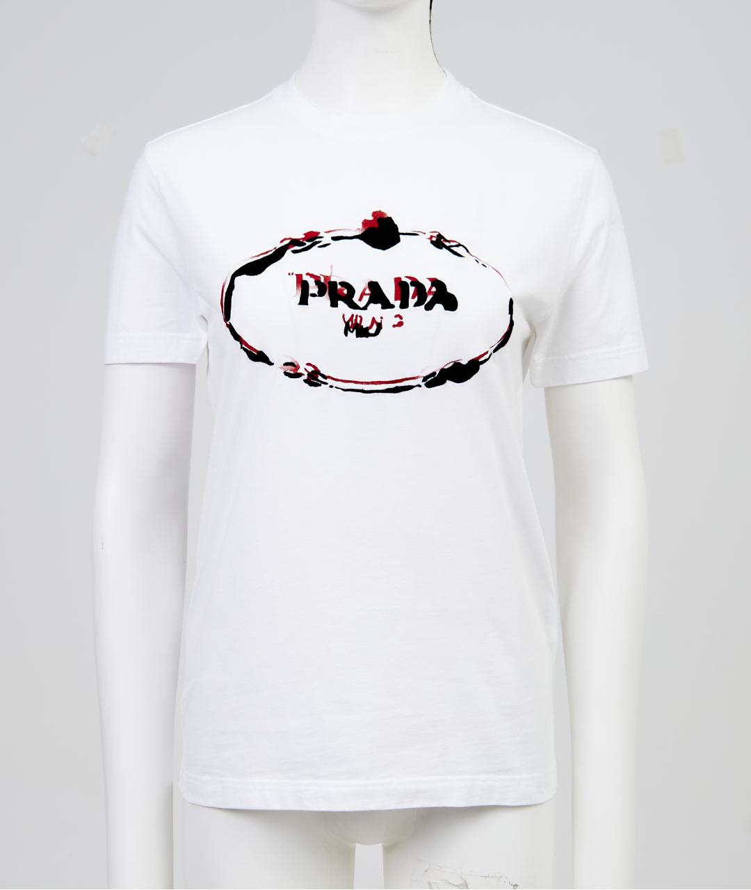 PRADA Белая хлопковая футболка, фото 5