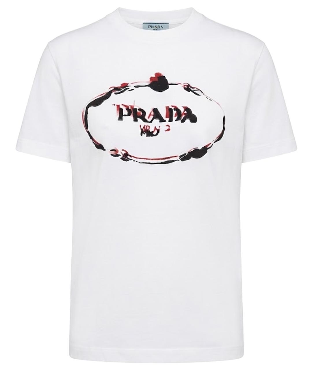 PRADA Белая хлопковая футболка, фото 1