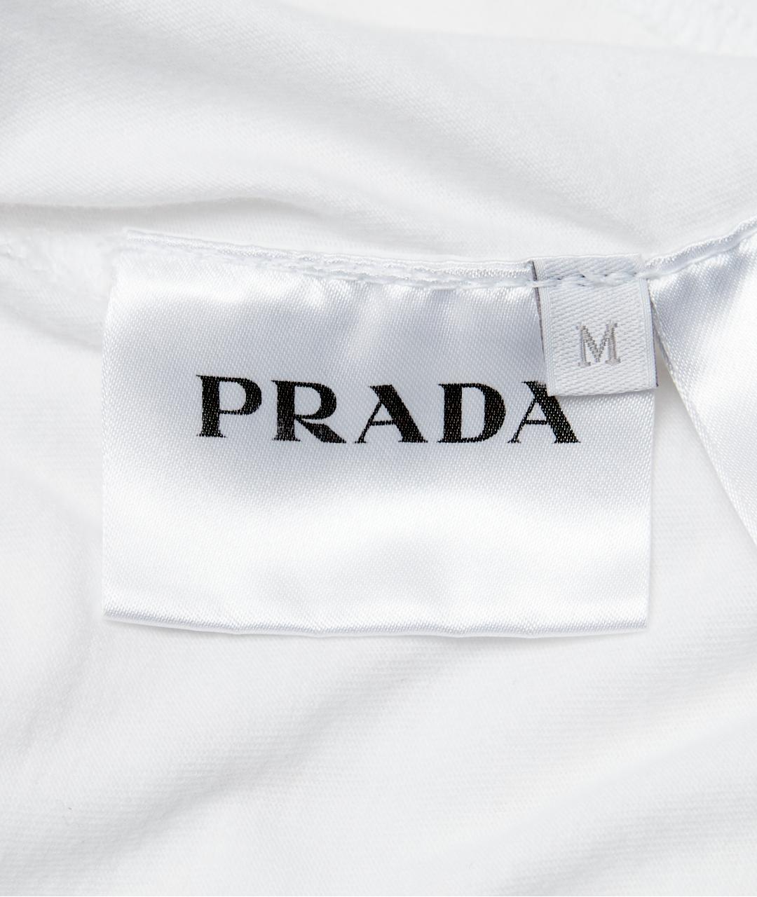 PRADA Белая хлопковая футболка, фото 4