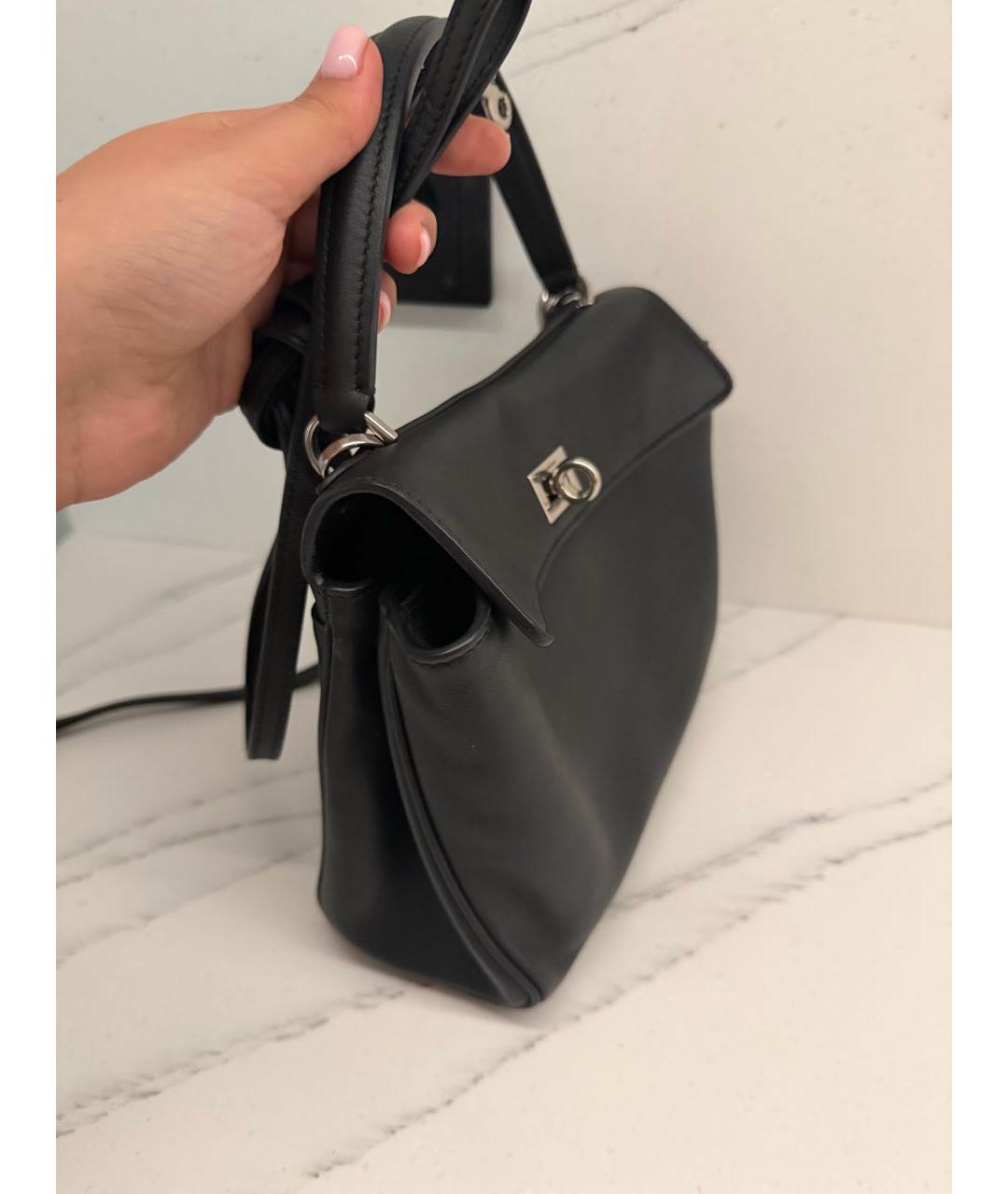 BALENCIAGA Черная кожаная сумка с короткими ручками, фото 3